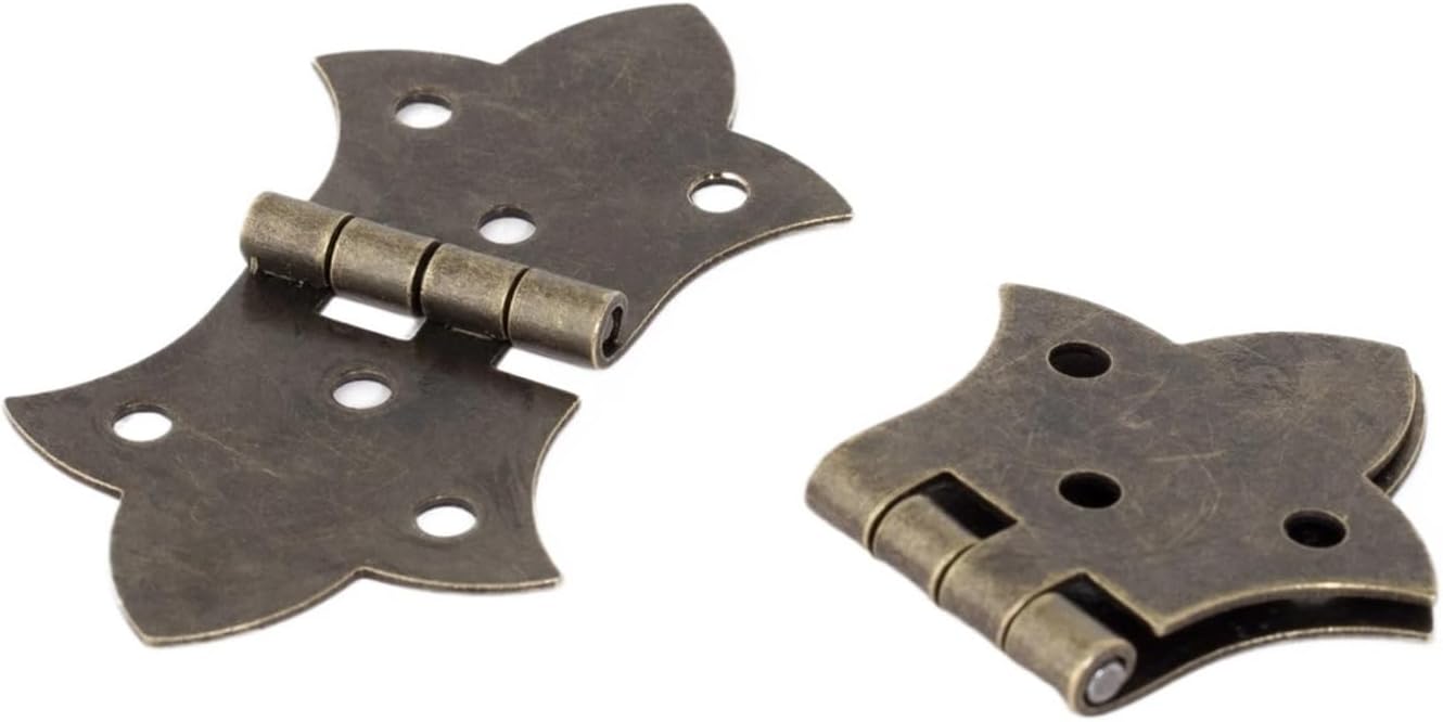 2PCS Vintage Metal 270 Degree Decorative Hinges Antique Jewelry Box Flip Hinges Small Iron Hinge for Wooden Boxes