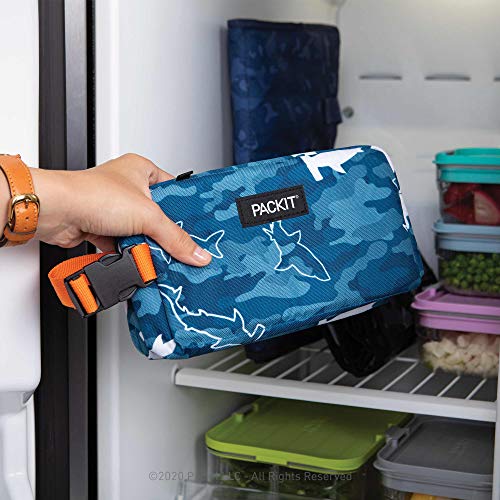 PackIt Freezable Snack Box, Camo Shark, Built with EcoFreeze Technology, Collapsible, Reusable, Zip Closure with Buckle Handle, Great for Fresh Snacks on the go - Image 6