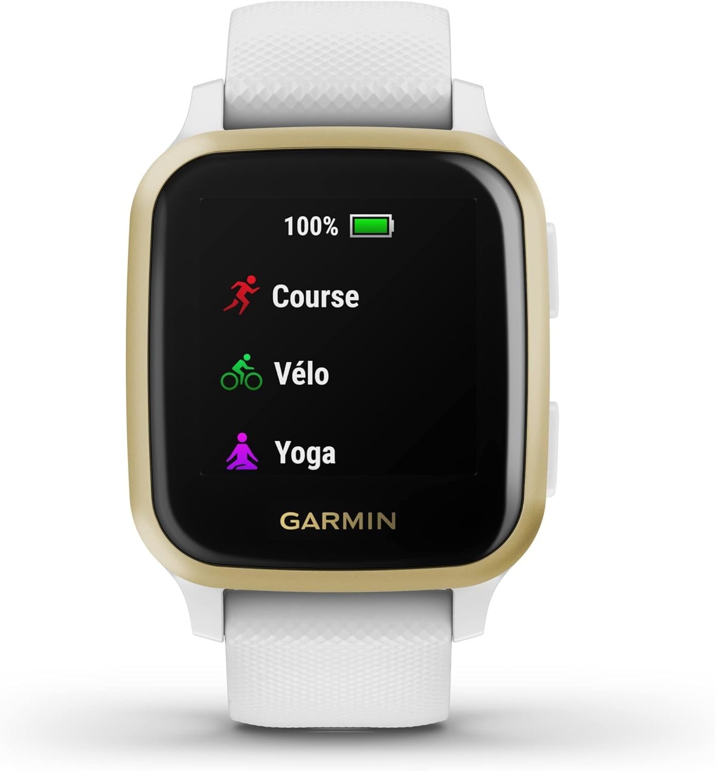 Garmin Venu Sq, Smartwatch GPS Sport con Monitoraggio della Salute e Garmin Pay, Bianco (Bianco/Oro)