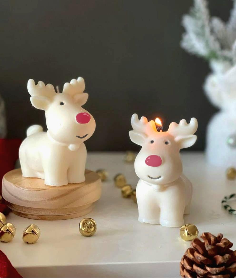 DiceandBerry Rudolf The red Nose Reindeer Candle with Bell, Gifts for X mas, Christmas Gift, Scented, Soy Wax, Gifting, Birthday Gift, Decorative Candle, Gifts for him and her, Handmade Gift DiceandBerry Rudolf The red Nose Reindeer Candle with Bell, Gifts for X mas, Christmas Gift, Scented, Soy Wax, Gifting, Birthday Gift, Decorative Candle, Gifts for him and her, Handmade Gift