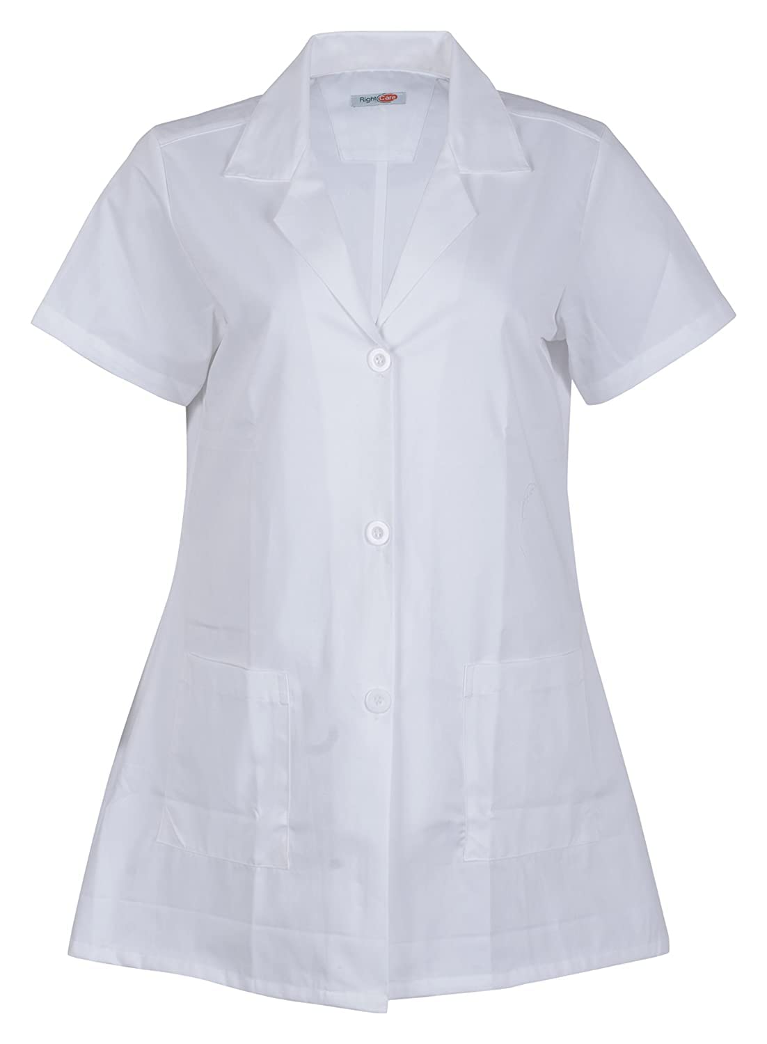 CHEMIND Women's Polyester Half Sleeves Apron Lab Coat For Doctors, Students, Nursing, Staff, Lab Assistants(White)-picture-30