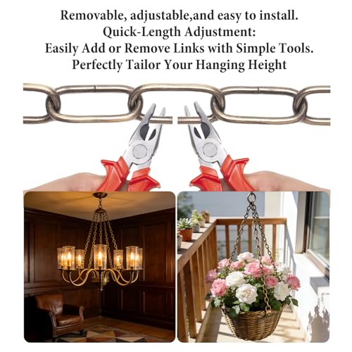 Image of Chandelier Chain 6 /10 /15 Feet SANGLE SOPFFY Light Fixture Chain for Chandelier or Swag Light Fixtures (Bronze, 10FT)