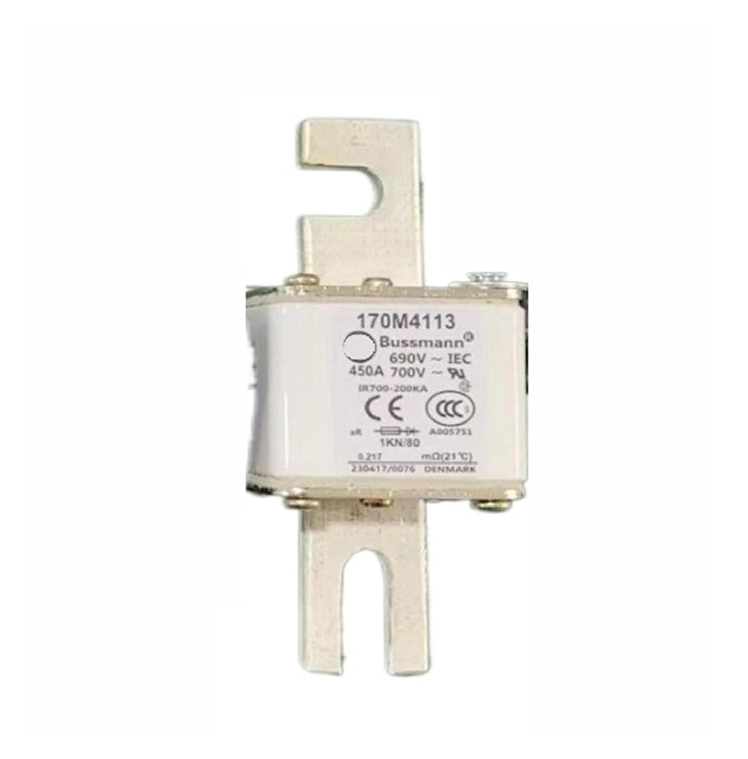 半導体ヒューズ 170M4062 690V 400A 80mm 固定式 T型インジケータ付き