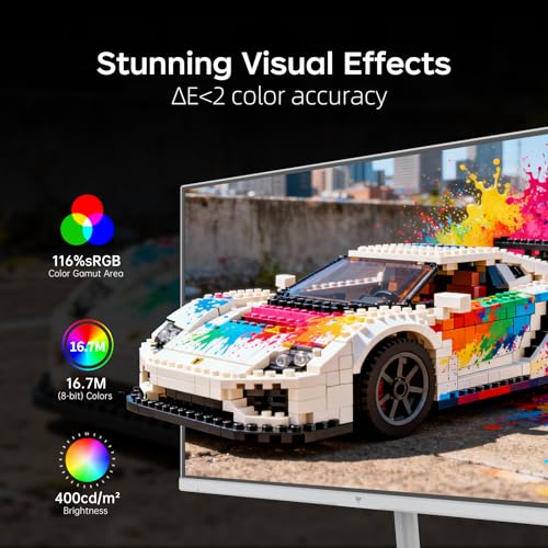 KTC Gaming Monitor 240Hz 24 Inch | FHD@240Hz | Fast IPS Panel | 1ms Response Time (MPRT) | 400 cd/㎡ Brightness, HDR400 | Adaptive Sync | 116% sRGB, 92% DCI-P3, ΔE＜2 | White | H24F7 - Image 3