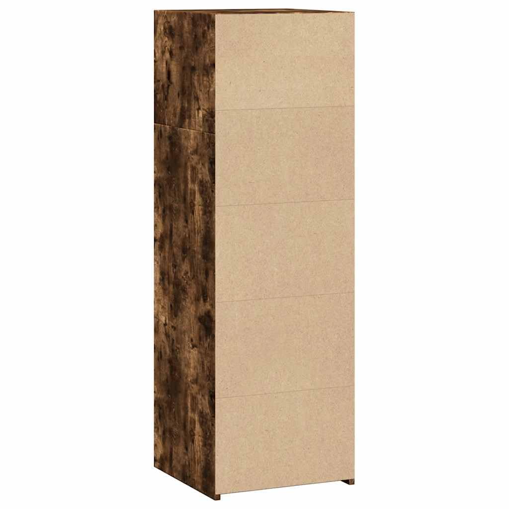 Smoked Oak Engineered Wood Slim Highboard, 40x41x124 cm | Provides compact vertical storage for living rooms, hallways, and entryways.