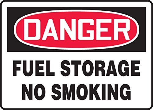 Panneau DANGER Fuel Storage No Smoking en Dura-Plastic épais ultra résistant