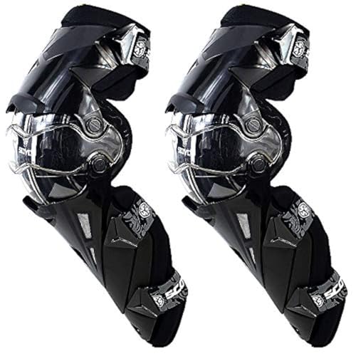 Scoyco Racing Knee Guards,PP PE Hard Collision Avoidance Crashproof Rotatable for Moto/ATV/BMX K12 (Black)
