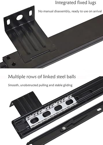 Miniatura 3 de Rodamientos de rodillos deslizantes para teclado deslizante, deslizantes, debajo del escritorio, plataforma de rodillo, altura inferior ajustable