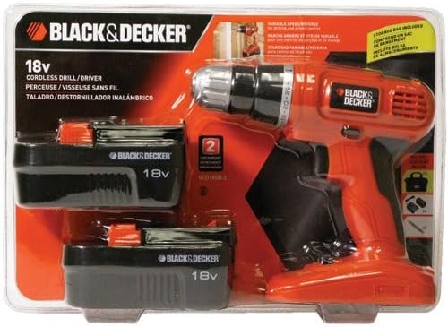 Black & Decker GCO18SB-2 18-Volt NiCad 3/8-Inch Cordless Drill/Driver with 2 Batteries and Storage Bag