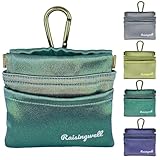 Raisingwell Dog Treat Pouch, Pocket Sized Pet Training Pouch, Hand Free Bronze Dog Walking Bag with Carabiner, Self-Closing Pet Feed Snack Reward, for Puppy Travel or Outdoor Use, NanoPTC