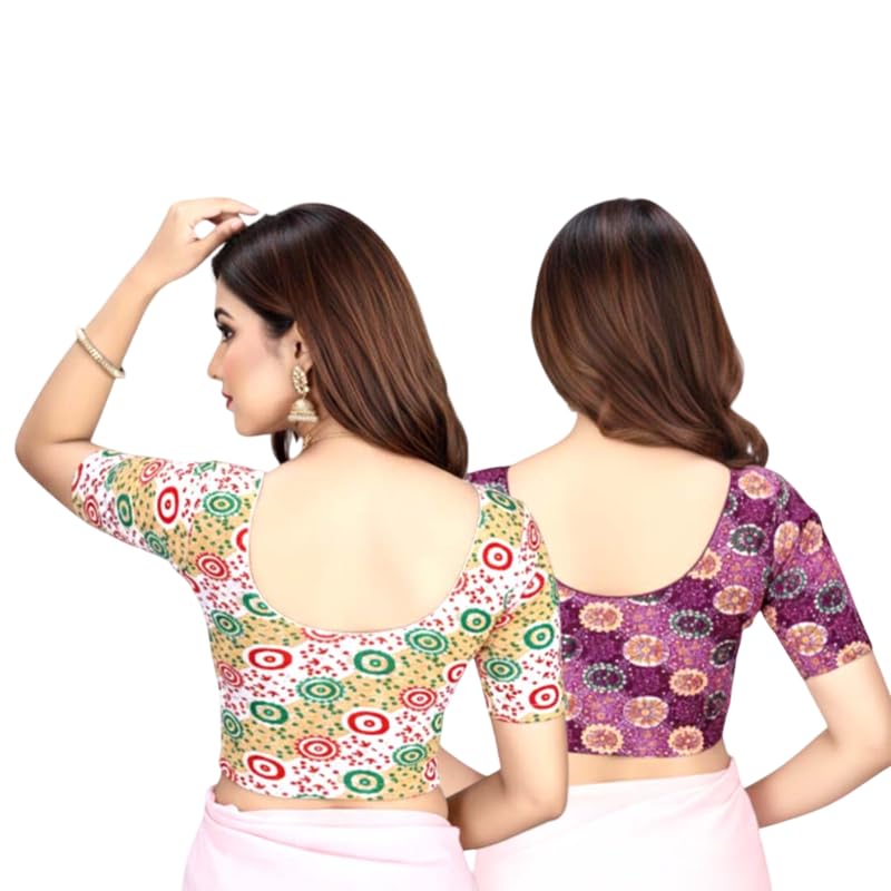 Pack of 2 Readymade Women Printed Cotton Blouse-picture-61