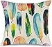 Poszewka na poduszkę Pióro Akwarela Pióra Abstrakcyjny Zestaw Piękności Ręcznie Atrament Teksturowany Rysunek Wróżka Poszewki na poduszki z niewidocznym zamkiem błyskawicznym na krzesło Poszewki na meble, patio, 45 x 45 cm