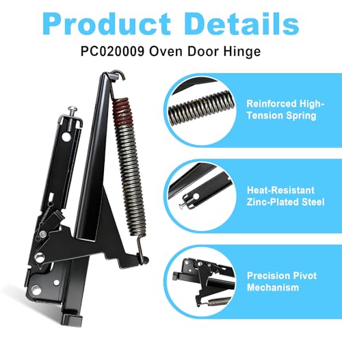 Image of 2 Pack PC020009 Range Oven Door Hinges Part, Compatible with Viking Range Series VGSS360 VGSC487 VGIC365 VESC305 VDSC487, Replaces AP5315870 811473 Heavy-Duty Hinge Kit