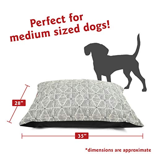Image of Majestic Pet Rectangle Medium Dog Bed Washable - Non Slip Comfy Pet Bed - Dog Crate Bed Super Value Pillow Dog Bed - Dog Kennel Bed for Sleeping - Dog Bed Medium Breed 35 x 28 Inch - Charlie Gray