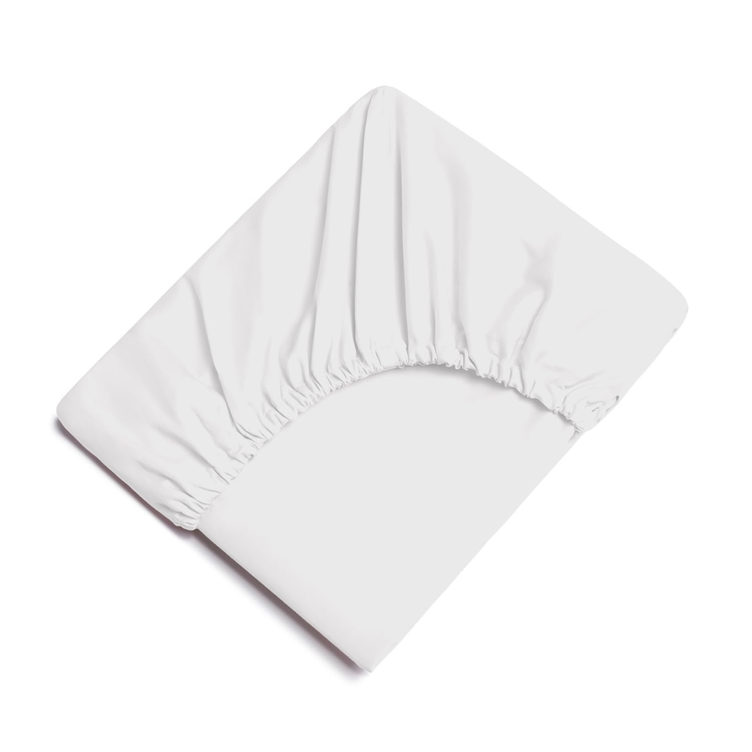 Oxford Homeware White Single Fitted Sheets -100% Brushed Microfibre 1800 Easy Care 25 cm Deep Single Bed Sheet - Image 2