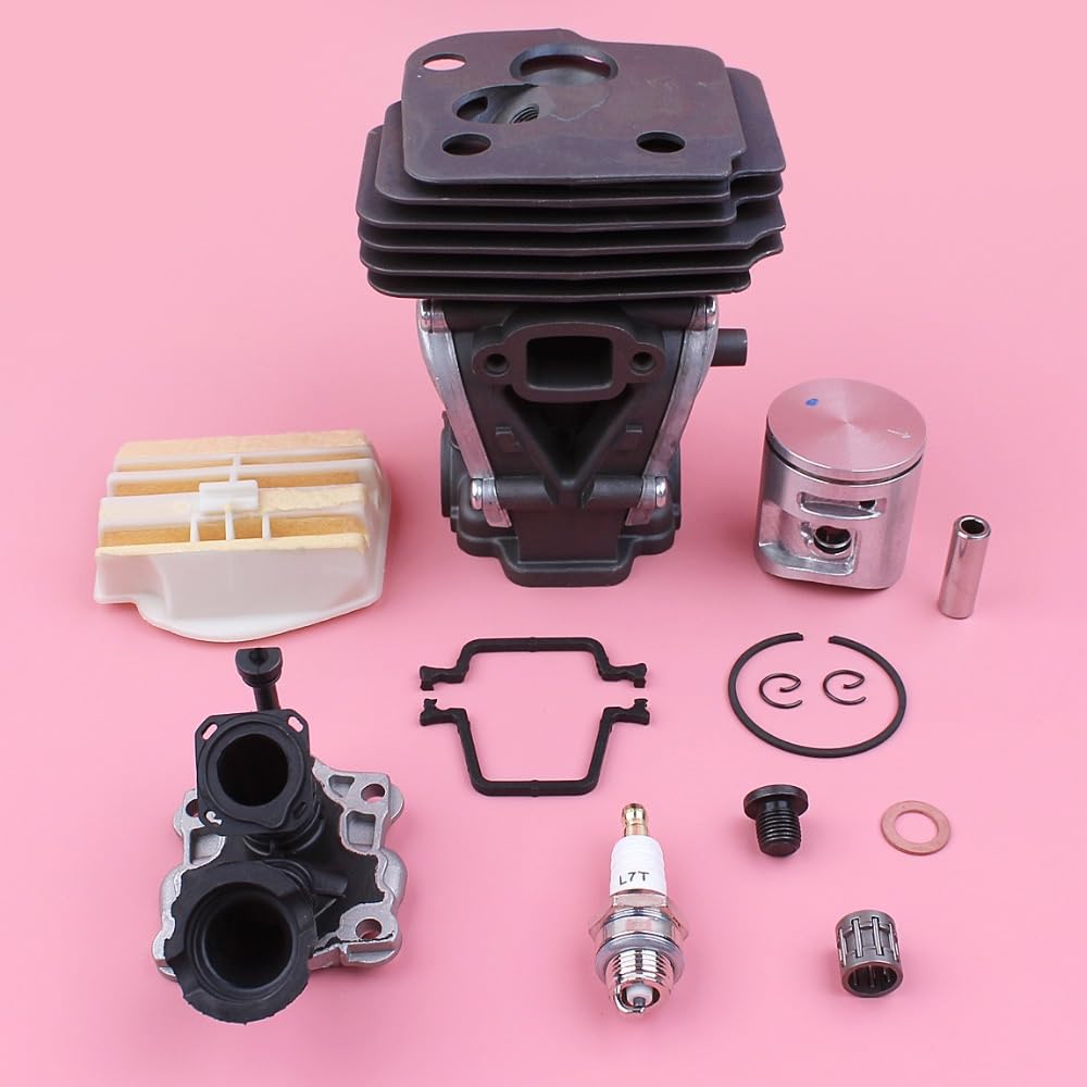 Kit de Tubo de Entrada de Filtro de Aire de pistón de Cilindro de 42mm, for Pieza de Repuesto de Motosierra Husqvarna 445 445E Pistón de Cilindro de jardín