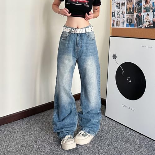 Baggy Jeans for Woman Y2k Pants Straight Leg High Waisted Jeans Womens Boyfriend Vintage Clothes Streetwear2