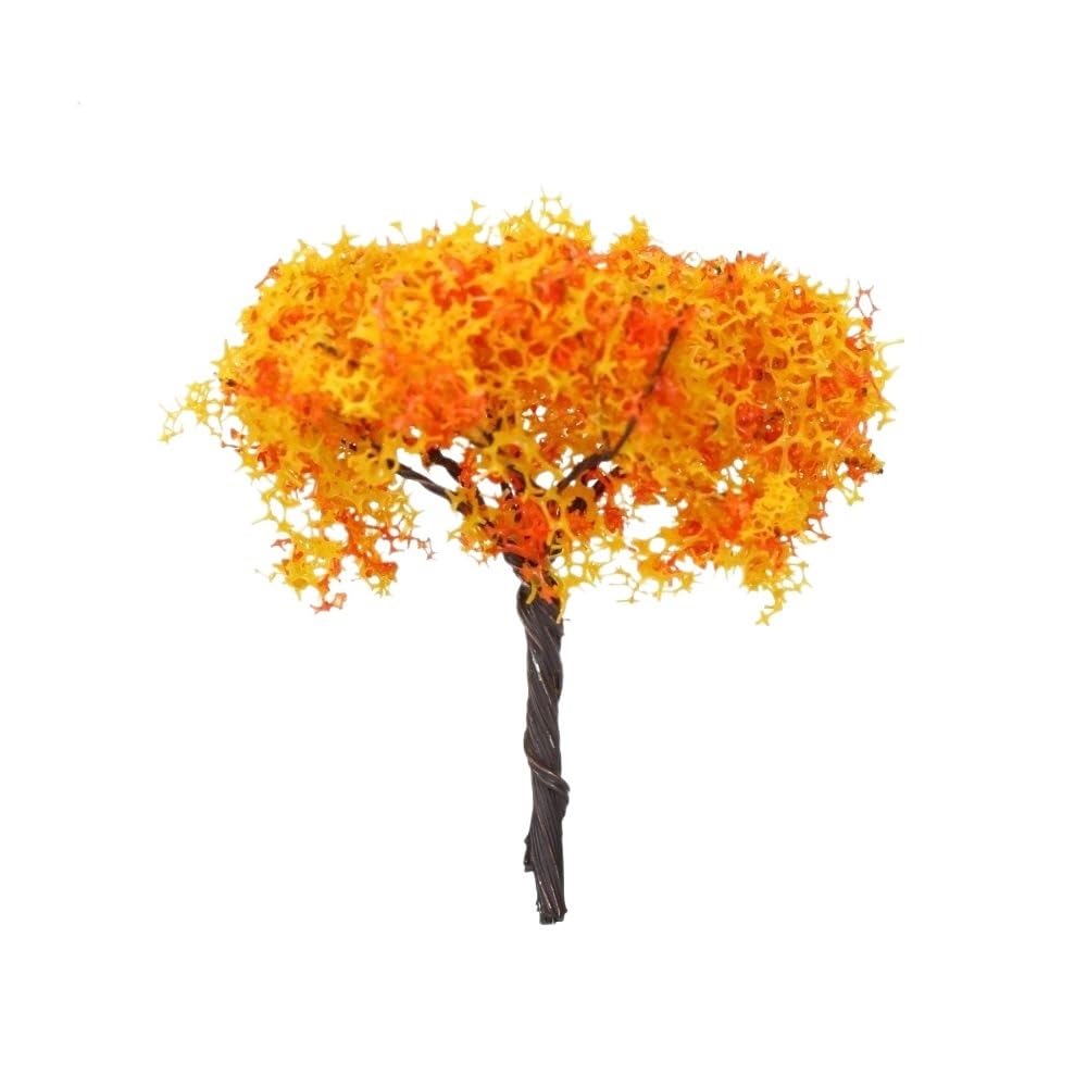 Landscape Greenery 5pcs Miniature Flower Tree Garden, 4cm Artificial Scenery Pink(Yellow)