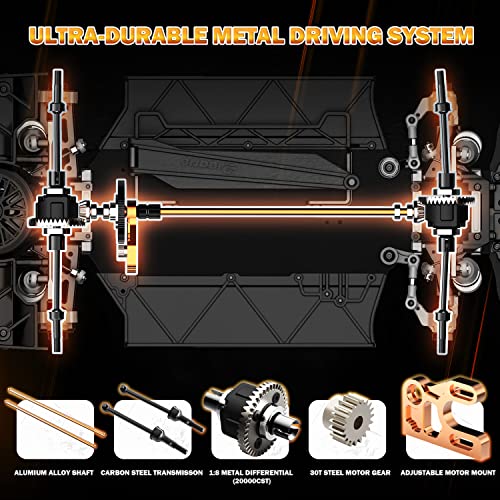 AMORIL 1/10 AK-917 Fast Brushless RC Cars for Adults,Max 75mph Hobby Electric On-Road RTR with 9KG Metal Servo,3650 4300KV Motor,60A Independent ESC,Remote Control Car for Boys,Cyan