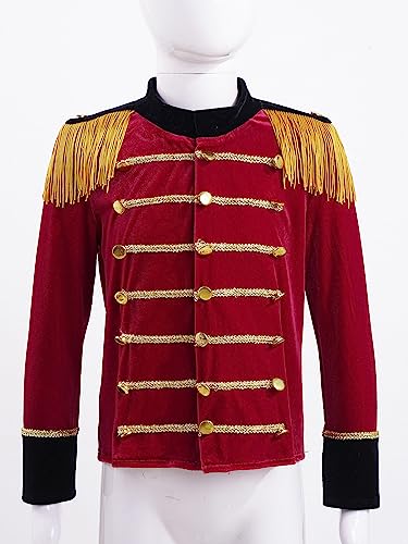 JEYPINMI Boys Girls Long Sleeve Tassels Marching Band Uniform Majorette Drum Trumpet Team Honor Guard Jacket Tops3