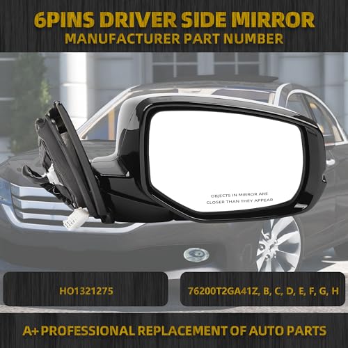 image for Dasbecan Right Passenger Side Door Mirror Assembly Compatible with Hon