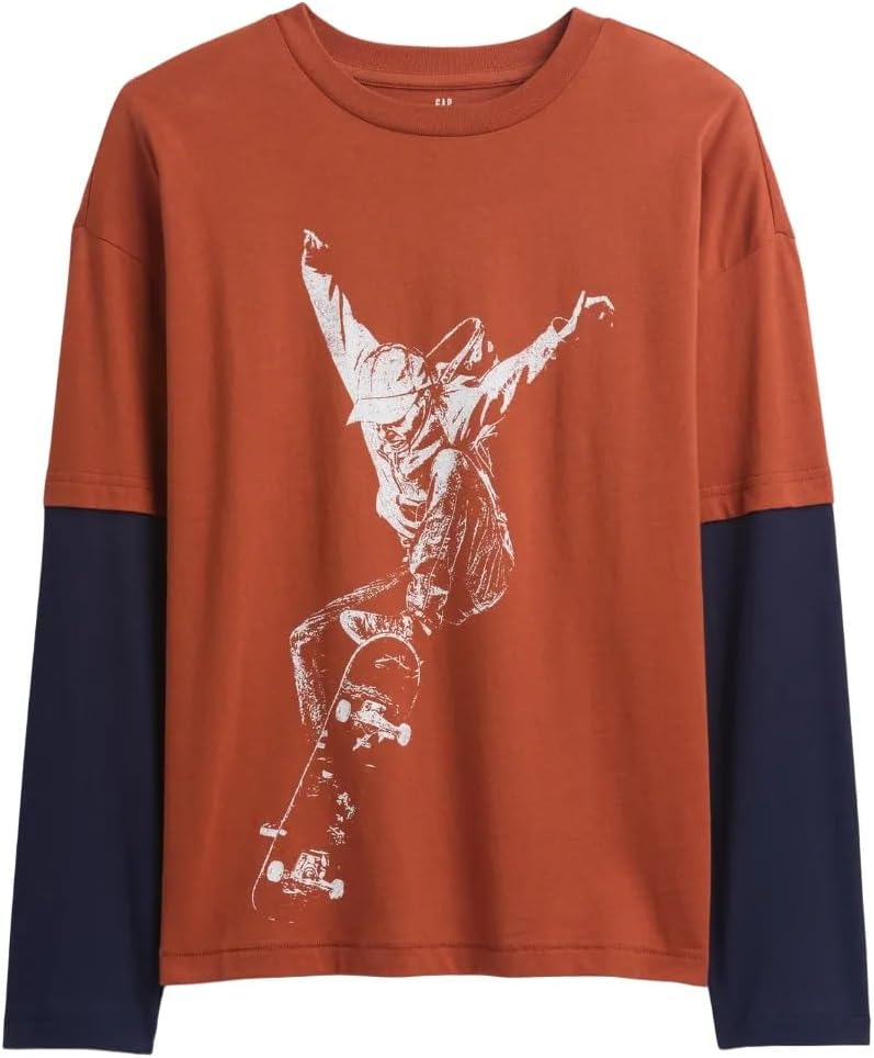 GAP Boys' Long Sleeve Elevated Graphic