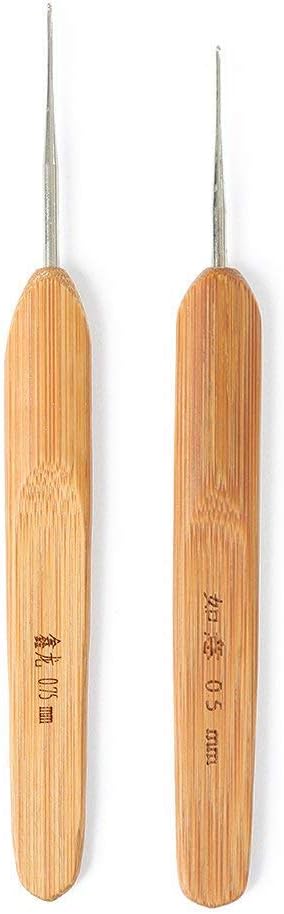 Dreadlock Crochet Hook Soft Touch Steel 0.5mm 0.75mm Two Crochet Hook for Dreads Dreadlock Needle Tool for Braid Craft