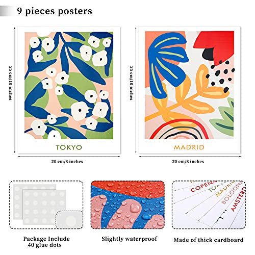 9 Pcs Flower Market Poster Print London Tokyo Copenhagen Flower Wall Art Aesthetic Flower Canvas Poster Unframed Florist Wall Decor Pictures For Wall Living Room Bathroom Decor, 8X10'' (Plant Style) #TOP1