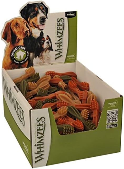 Whimzees Natural Dental Dog Treats Toothbrush Star Medium, 1 x 75