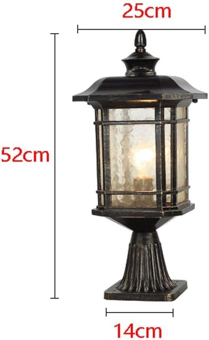 GUOCC Creative American Retro Outdoor Column Lantern Black Brush Gold Waterproof Lamp Post European Patio Fence Column Headlight Household Decoration Door Post Post Light Garden Roadside Lawn Light Li photo 3