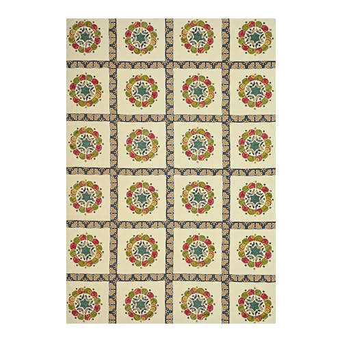 Image of 100% Cotton Single Bedsheet with 1 Pillow Cover | 240 TC Pure Cotton Flat Bed Sheet | Traditional Jaipuri Printed Bedding Set | Soft & Breathable | 60 x 90 Inch (Rangmahal Single 68)