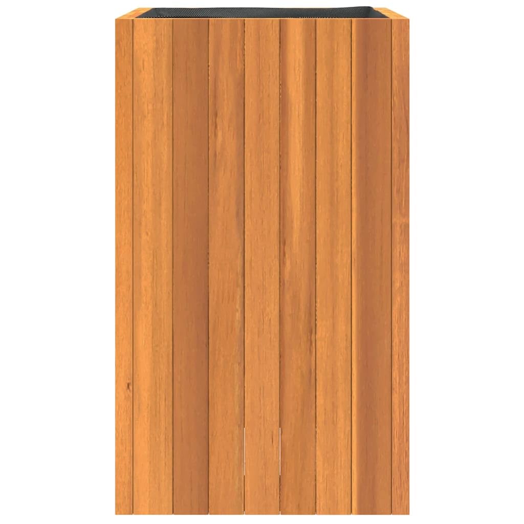 Fioriera da Giardino 35x35x60cm in Legno Massello di Acacia | Vaso alto in acacia con sacco in tessuto non tessuto per piante e fiori, adatto per soggiorno, balcone e ufficio.
