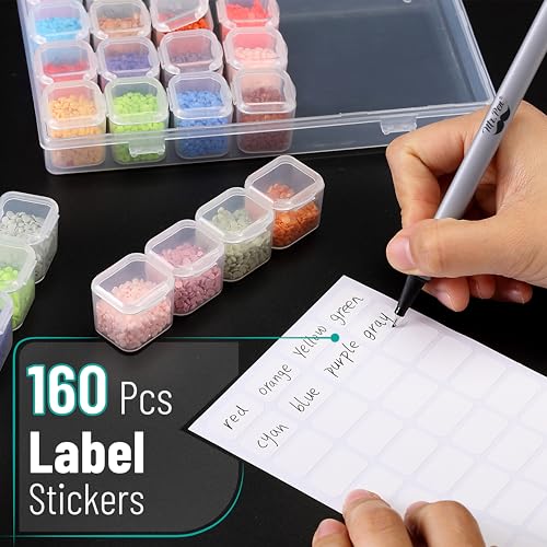 image for Mr. Pen-28 Grids, 2 Pack, Bead Storage Containers with 160pcs Label St