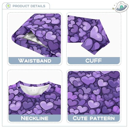 JUNZAN Purple Hearts Day Purple Hearts Kids Boys Sweatshirts Hoodies Fleece Hoodie for Boys Athletic 4T3