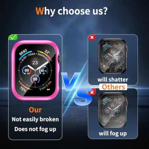 idudu 2 Pack Case for Apple Watch Screen Protector SE 3(2025) SE 2/SE/Series 4 5 6 40mm with Tempered Glass | Slim Guard Bumper | Full Coverage Hard PC Protective Cover | Compatible iWatch 40mm - image 7