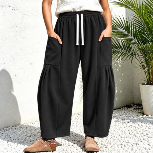 Wide Leg Sweatpants Women Casual Baggy Barrel Harem Pants with Pockets - image 3