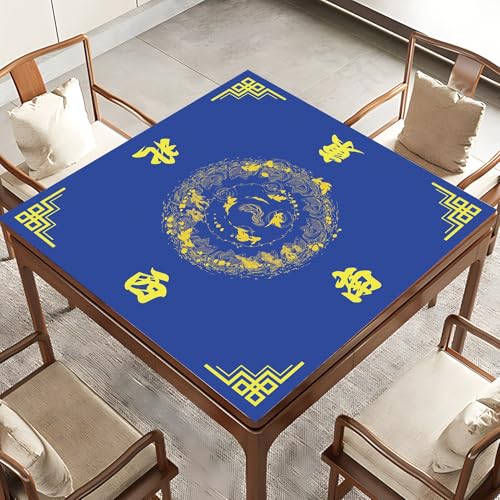 Tapete de juego para Mahjong 90x90 cm azul miniatura 2