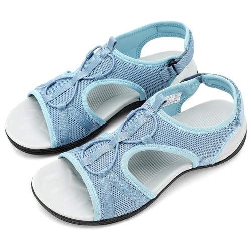 Image of UBFEN Womens Hiking Sandals Comfortable Walking Sandals Summer Sport Breathable Arch Support