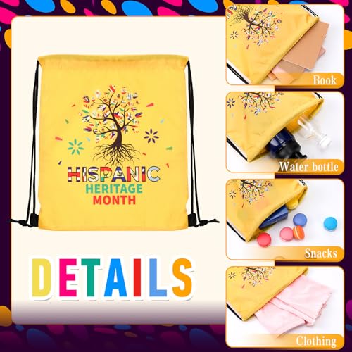 Sunnymove 24 Pcs Hispanic Heritage Drawstring Bags Latin American Countries Flags Party Favors Backpacks Celebrate National Hispanic Heritage Month Party Supplies3
