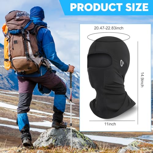 Image of BendJoy Nylon Balaclava for Men Bike, Full Face Mask for Sun Protection, Breathable Helmet Mask for Riding, Cycling, Skiing Ultimate Riding Gears for Bikers Black, Large