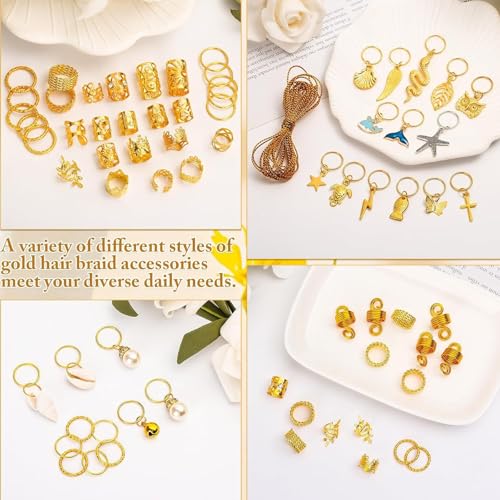 Perles de dreadlock en métal pour coiffure créative unisexe
