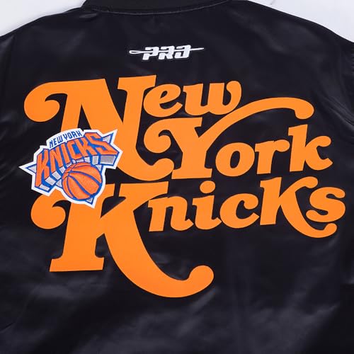 Pro Standard Mens NBA New York Knicks Souvenir Satin Jacket Black M - Image 5