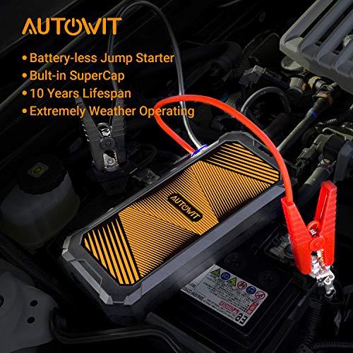 Autowit Supercap 2 Lite 12V Battery-Less Portable Jump Starter, Bulit-In Supercapacitor, No Regular Charging, Long Lifespan, Work In Extreme Environment #TOP1