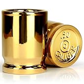 The Original 50 Cal Shot Glass, Set of 2 Shot Glasses Shaped like 50 Caliber Bullet Casings - Each Shot Holds 2 Ounces