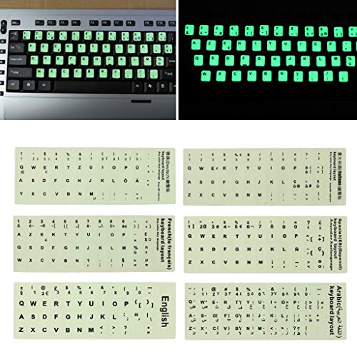 Pegatinas fluorescentes para teclado impermeables miniatura 5