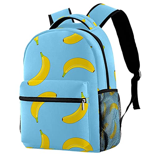 Sac à dos de voyage bleu avec porte-bouteille style campus pour filles et garçons