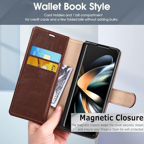 Image of WHITBULL Royal Leather Magnetic Flip case Compatible for Samsung Galaxy Z Fold 7 5G (Brown)