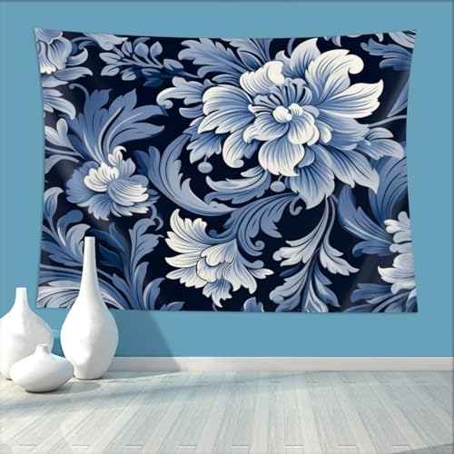 Tapisserie verticale bleue esthetique pour creer un cocon dans un dortoir