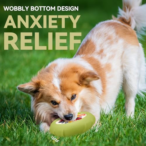 Image of Dog Lick Bowl, Bestalk Wobbly Freeze Bowl Enrichment Feeder for Dogs, Anxiety Relief Lick Mat Puzzle Toy for Distraction, BPA Free Silicone, Dishwasher Safe(Green,S)