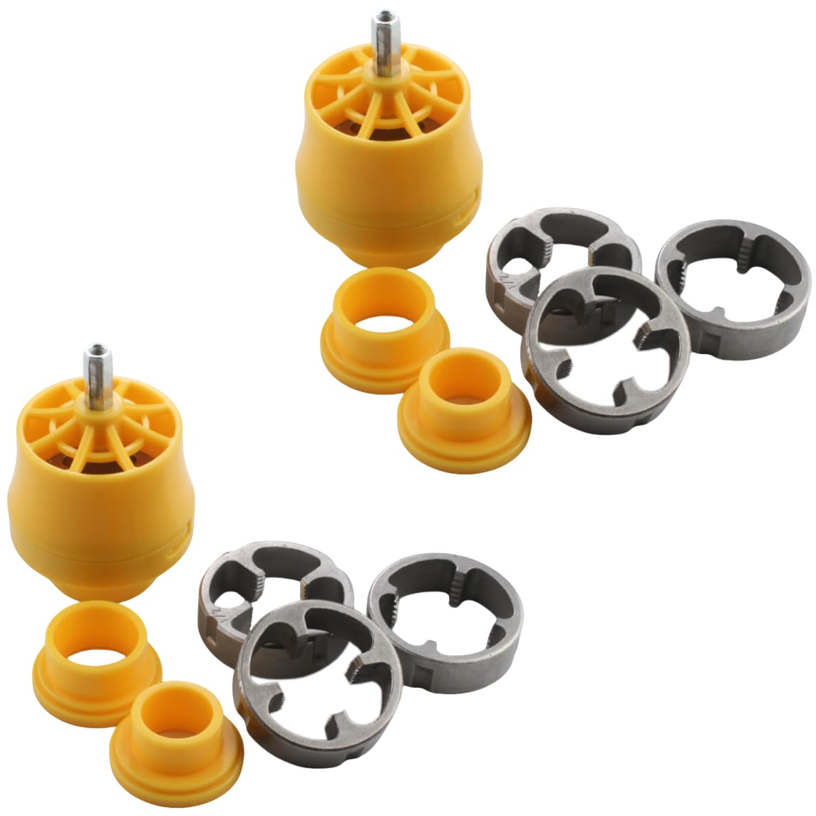 2Pcs PVC Pipe Threader for Electric Drill, Plastic Pipe Thread Maker Tool Kit with Various Tap And Die Sizes, 1/2", 3/4", 1", Electric Drill